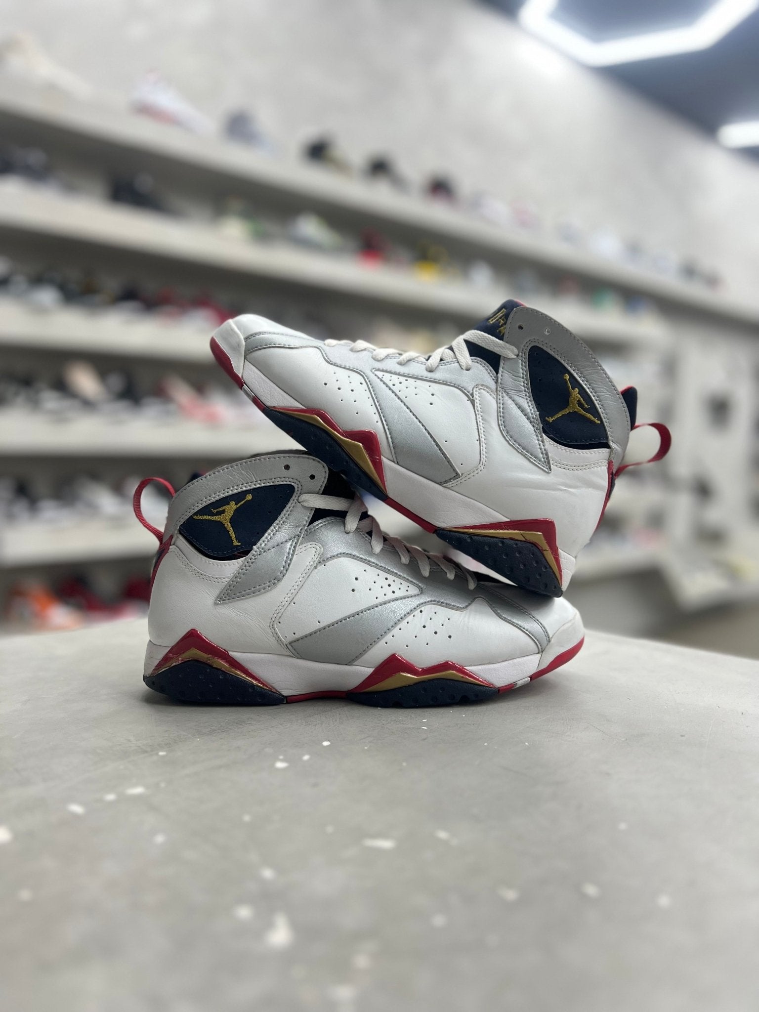 Jordan 7 Retro Olympic Sz 8 (PREOWNED) (NO BOX) - Restock AveJordan 7 Retro Olympic Sz 8 (PREOWNED) (NO BOX)Restock AveRestock Ave879191923Restock Ave