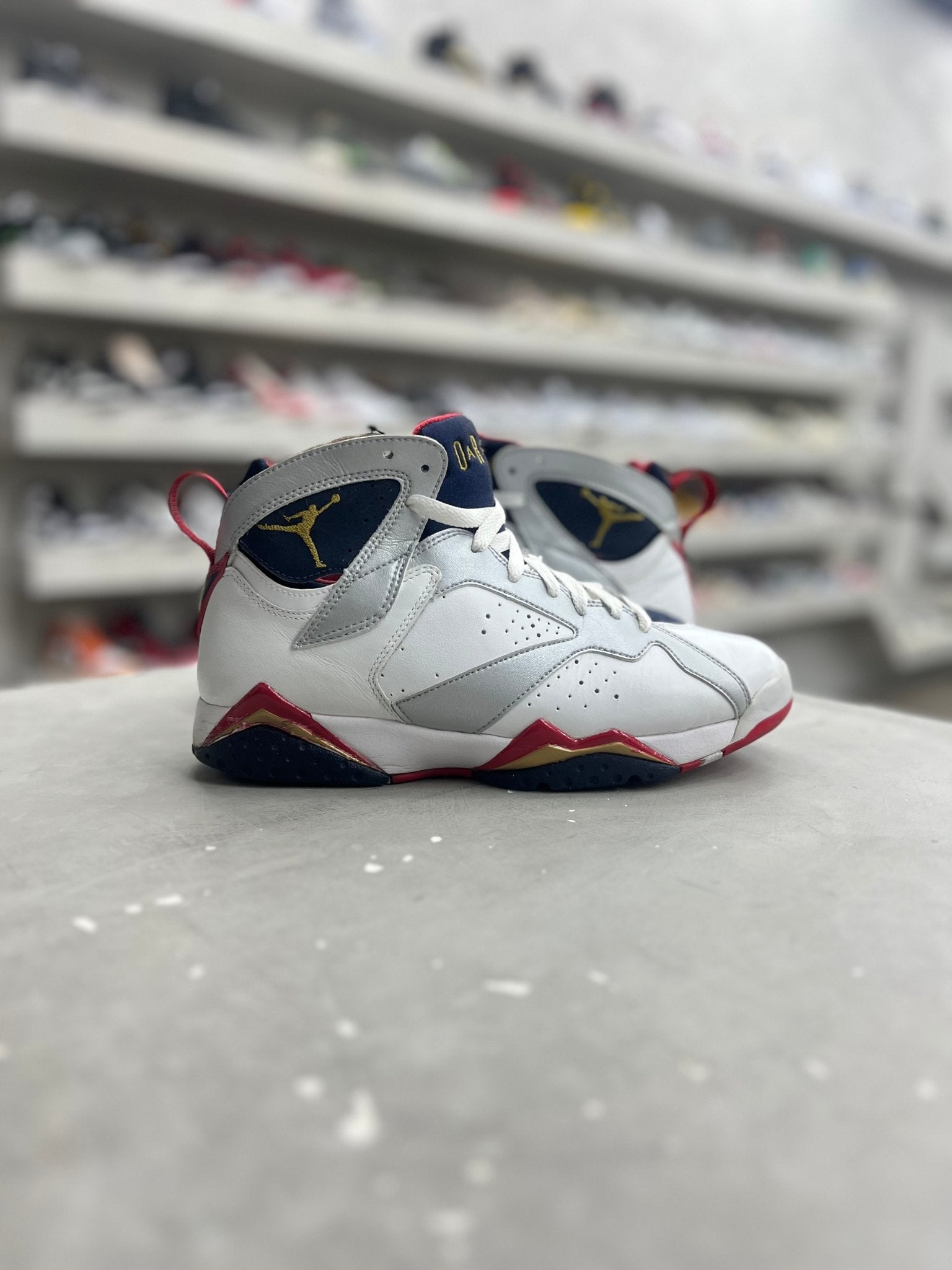 Jordan 7 Retro Olympic Sz 8 (PREOWNED) (NO BOX) - Restock AveJordan 7 Retro Olympic Sz 8 (PREOWNED) (NO BOX)Restock AveRestock Ave879191923Restock Ave