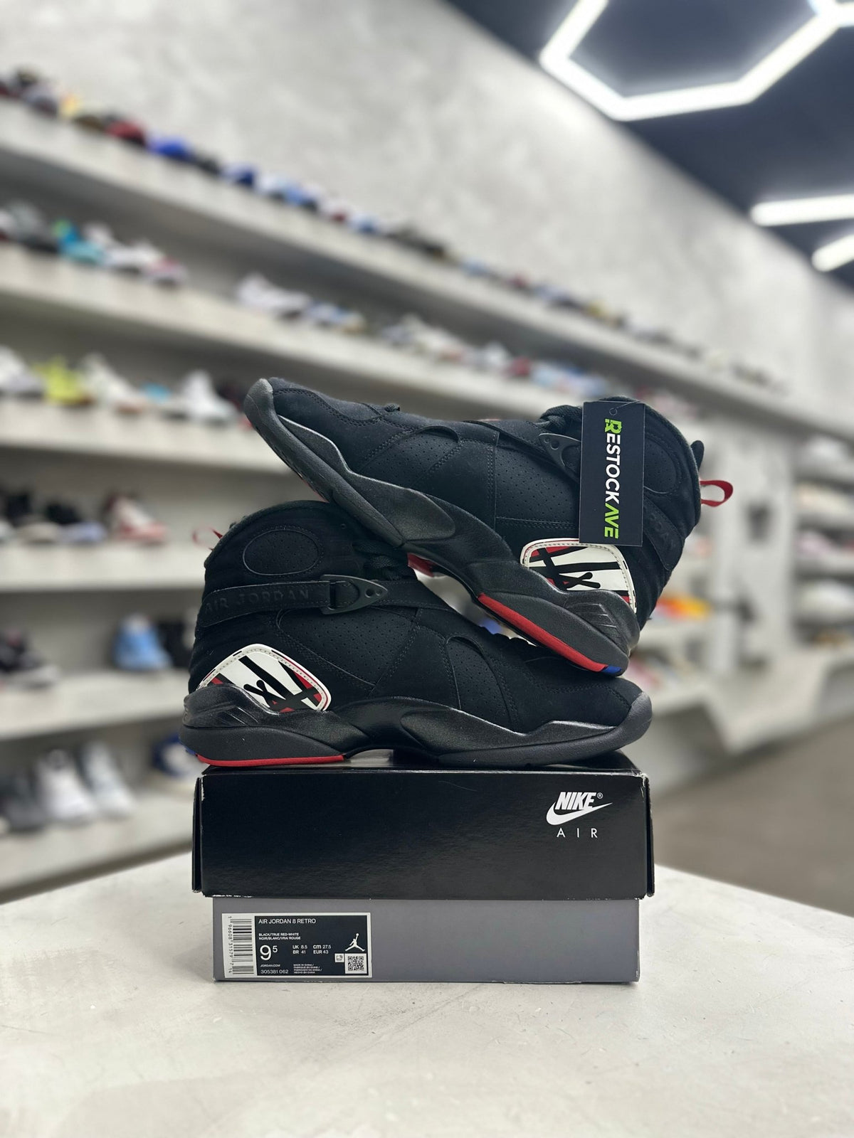 Jordan 8 Retro Playoffs as 9.5 (PREOWNED) - Restock AveJordan 8 Retro Playoffs as 9.5 (PREOWNED)Restock AveRestock Ave9.5Restock Ave