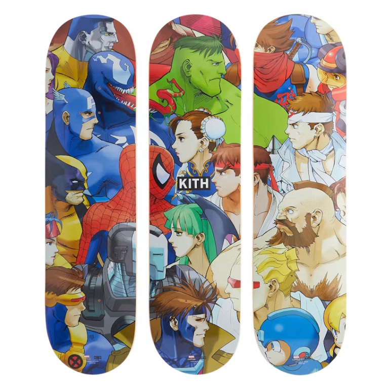 Kith x Marvel Capcom Triptych Set of 3 Skateboard Deck - Restock AveKith x Marvel Capcom Triptych Set of 3 Skateboard DeckRestock AveRestock AveRestock Ave