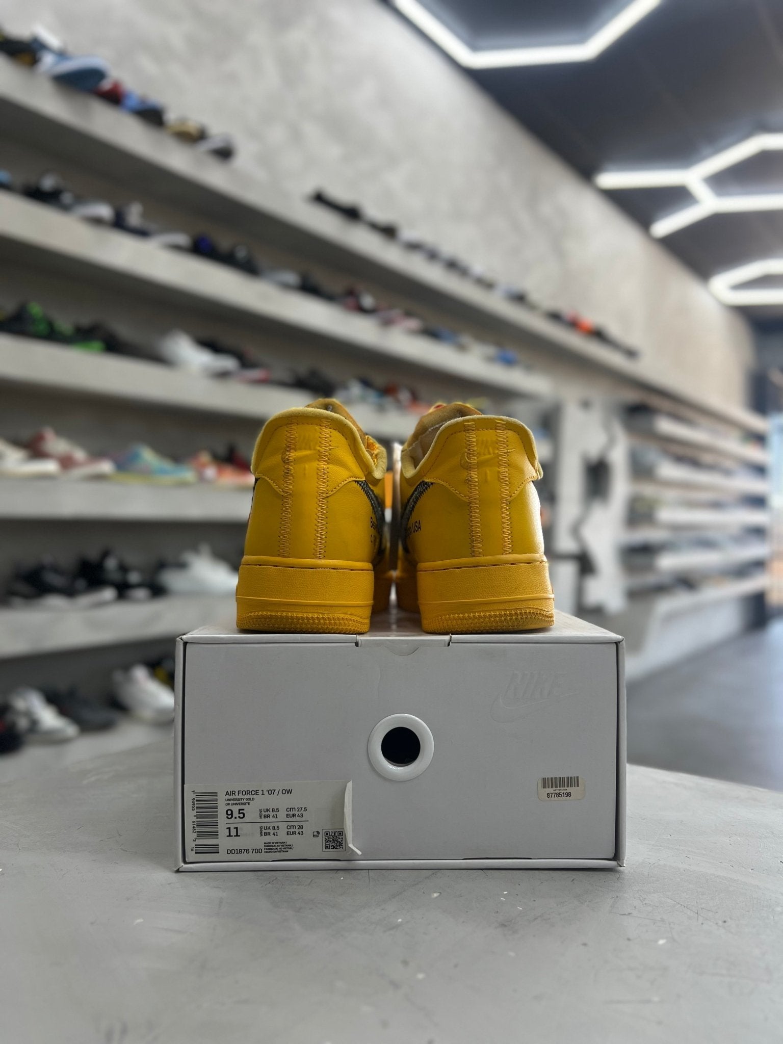 Nike Air Force 1 Low Off - White ICA University Gold Sz 9.5 (PREOWNED) - Restock AveNike Air Force 1 Low Off - White ICA University Gold Sz 9.5 (PREOWNED)Restock AveRestock Ave9.5Restock Ave