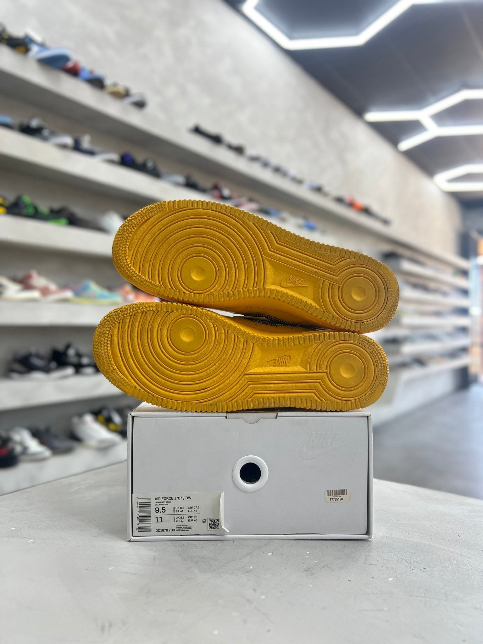 Nike Air Force 1 Low Off - White ICA University Gold Sz 9.5 (PREOWNED) - Restock AveNike Air Force 1 Low Off - White ICA University Gold Sz 9.5 (PREOWNED)Restock AveRestock Ave9.5Restock Ave