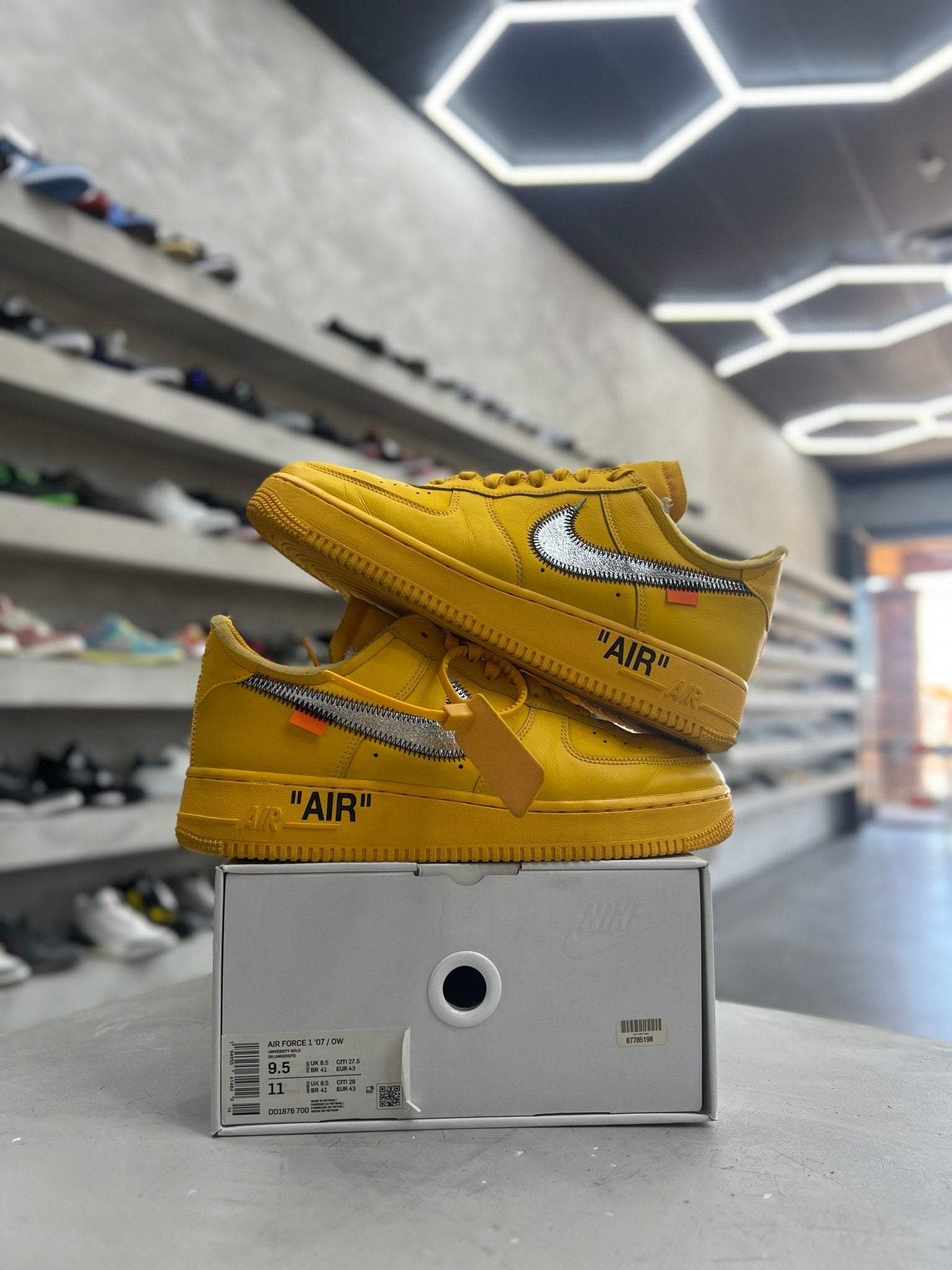 Nike Air Force 1 Low Off - White ICA University Gold Sz 9.5 (PREOWNED) - Restock AveNike Air Force 1 Low Off - White ICA University Gold Sz 9.5 (PREOWNED)Restock AveRestock Ave9.5Restock Ave