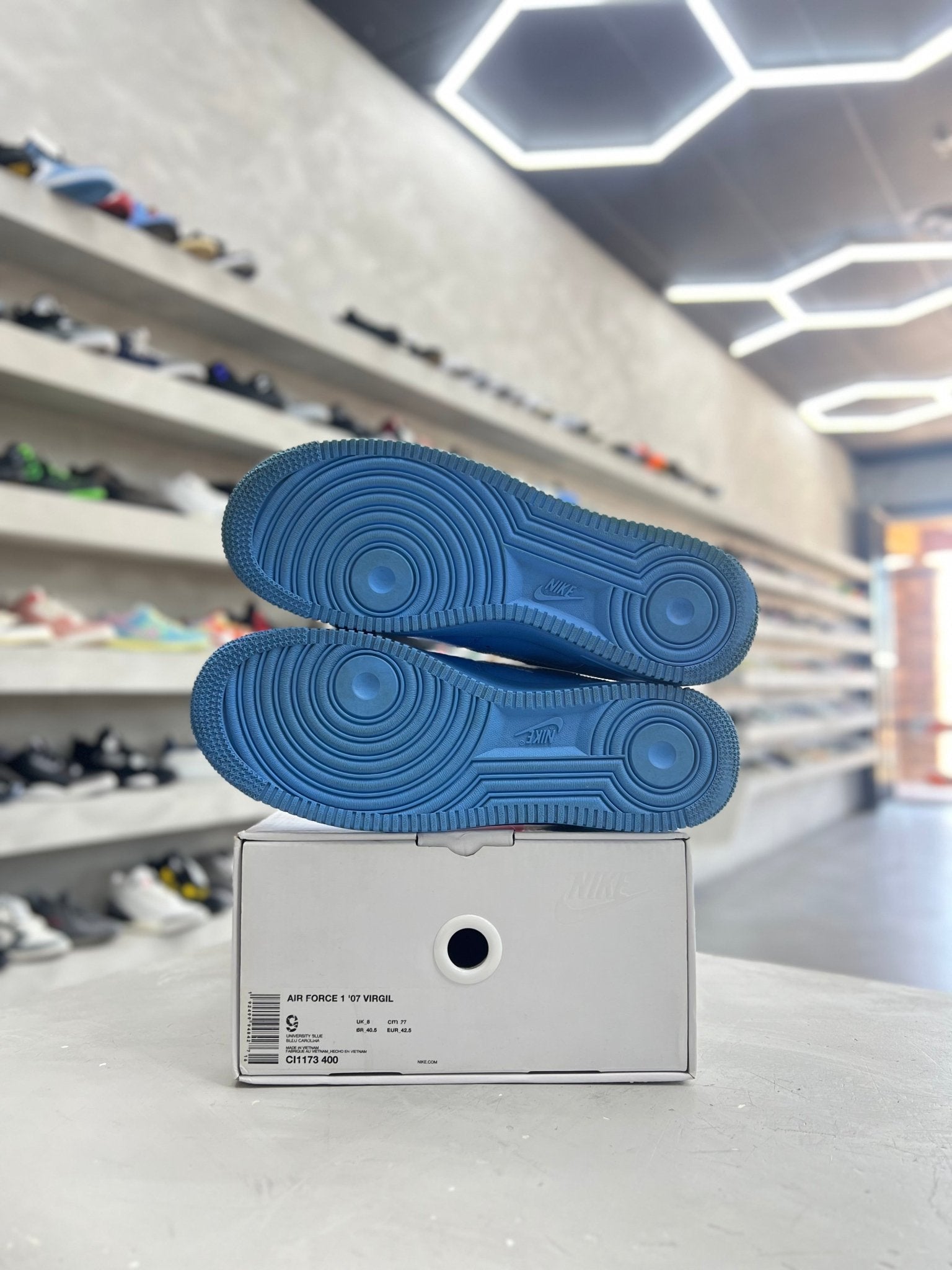 Nike Air Force 1 Low Off - White MCA University Blue Sz 9 (PREOWNED) - Restock AveNike Air Force 1 Low Off - White MCA University Blue Sz 9 (PREOWNED)Restock AveRestock Ave9Restock Ave