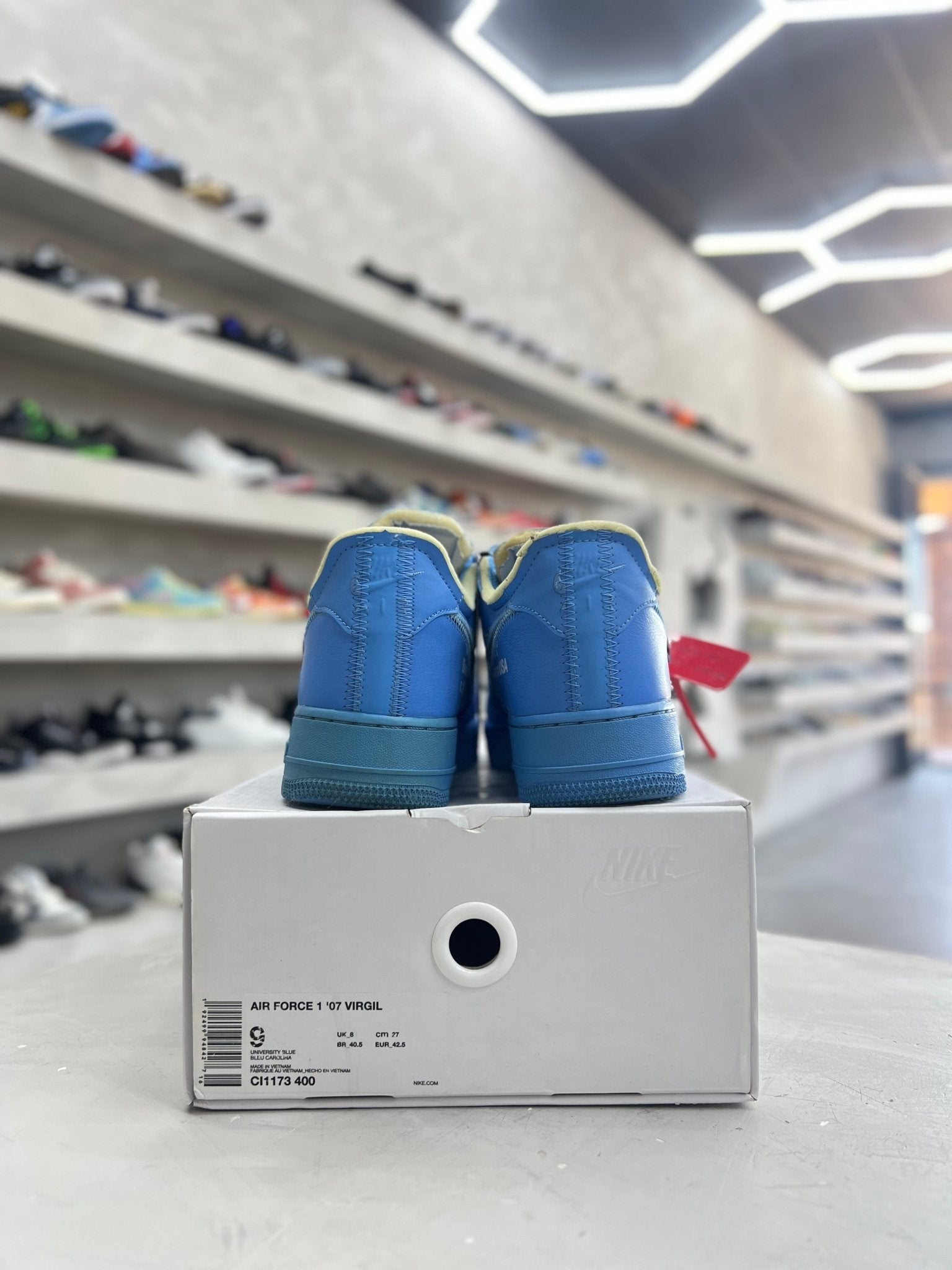 Nike Air Force 1 Low Off - White MCA University Blue Sz 9 (PREOWNED) - Restock AveNike Air Force 1 Low Off - White MCA University Blue Sz 9 (PREOWNED)Restock AveRestock Ave9Restock Ave