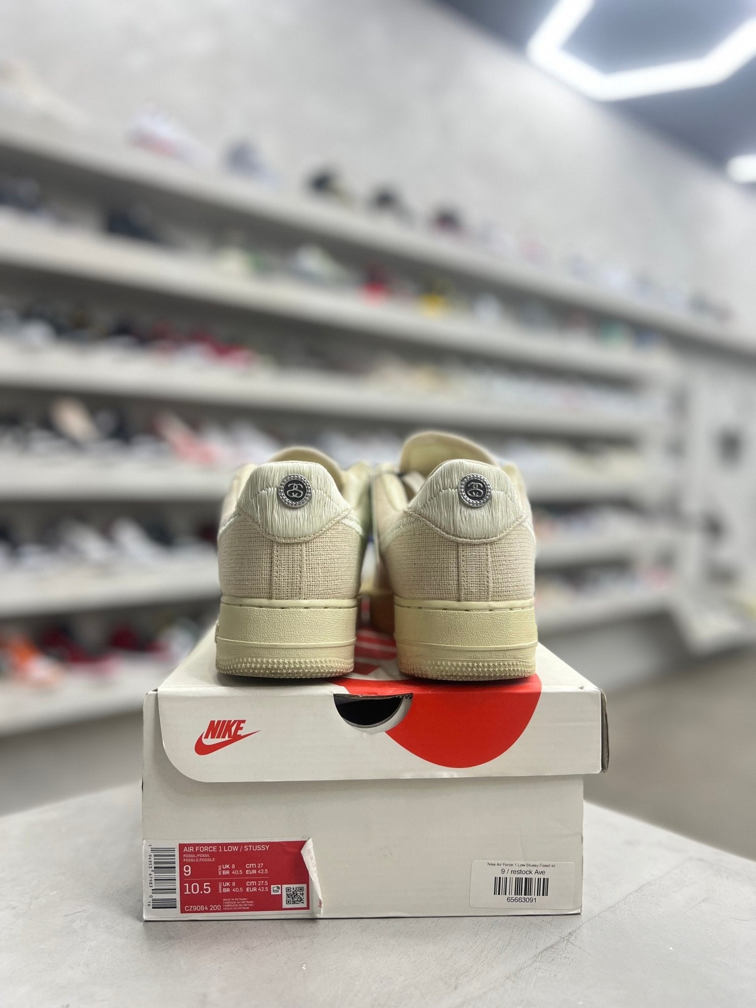 Nike Air Force 1 Low Stussy Fossil Sz 9 (PREOWNED) - Restock AveNike Air Force 1 Low Stussy Fossil Sz 9 (PREOWNED)Restock AveRestock Ave9Restock Ave