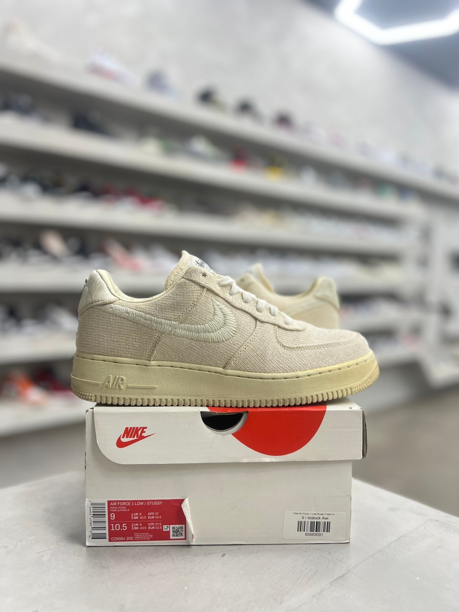 Nike Air Force 1 Low Stussy Fossil Sz 9 (PREOWNED) - Restock AveNike Air Force 1 Low Stussy Fossil Sz 9 (PREOWNED)Restock AveRestock Ave9Restock Ave
