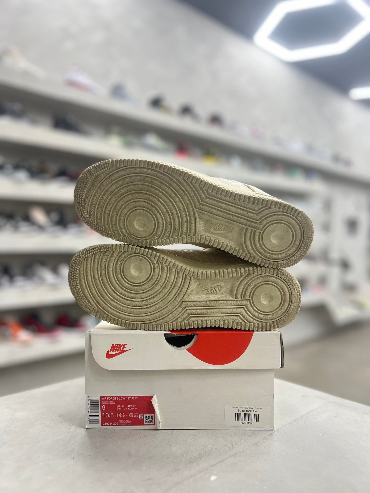 Nike Air Force 1 Low Stussy Fossil Sz 9 (PREOWNED) - Restock AveNike Air Force 1 Low Stussy Fossil Sz 9 (PREOWNED)Restock AveRestock Ave9Restock Ave