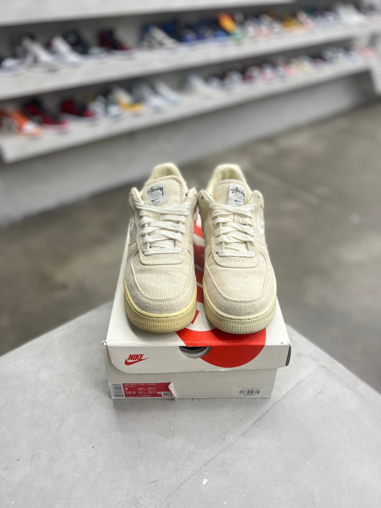 Nike Air Force 1 Low Stussy Fossil Sz 9 (PREOWNED) - Restock AveNike Air Force 1 Low Stussy Fossil Sz 9 (PREOWNED)Restock AveRestock Ave9Restock Ave