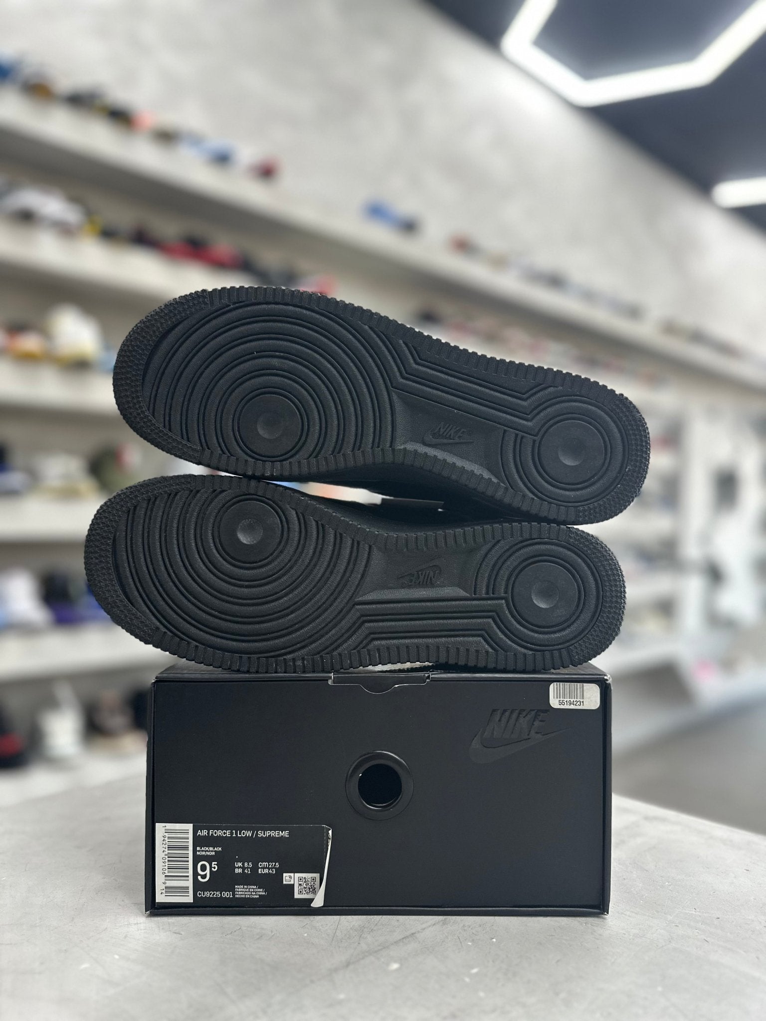 Nike Air Force 1 Low Supreme Black Sz 9.5 (PREOWNED) - Restock AveNike Air Force 1 Low Supreme Black Sz 9.5 (PREOWNED)Restock AveRestock Ave9.5Restock Ave