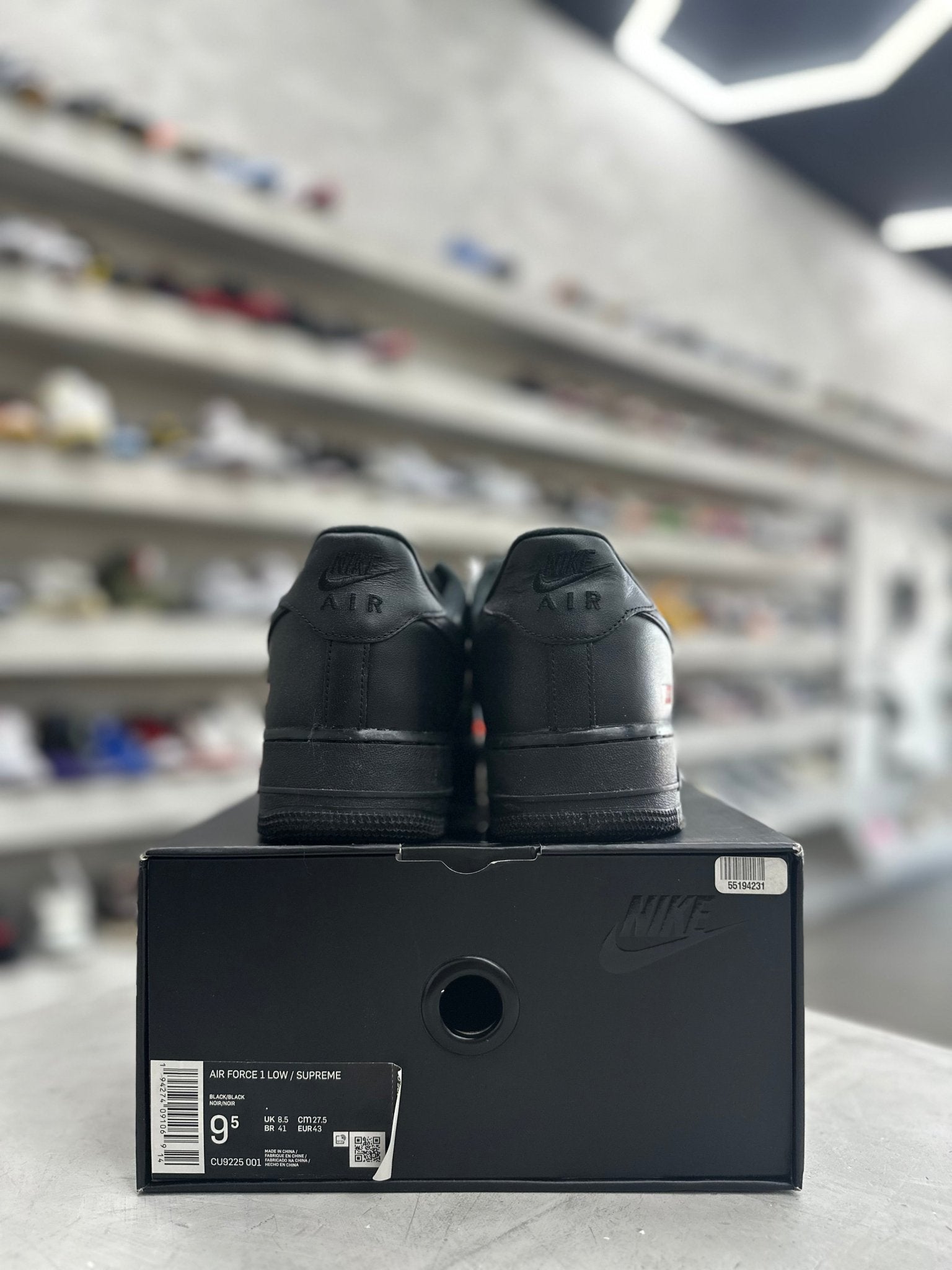 Nike Air Force 1 Low Supreme Black Sz 9.5 (PREOWNED) - Restock AveNike Air Force 1 Low Supreme Black Sz 9.5 (PREOWNED)Restock AveRestock Ave9.5Restock Ave