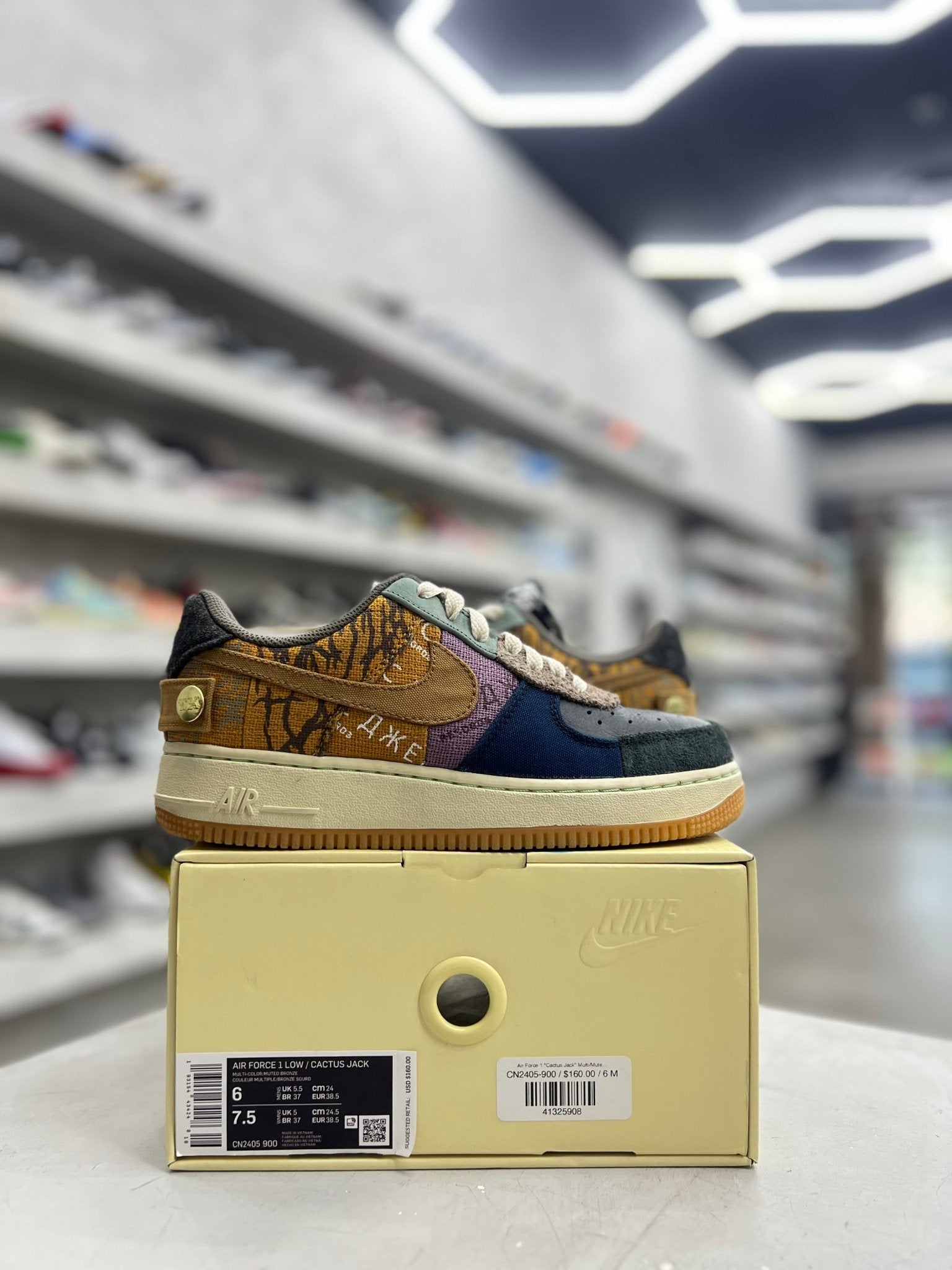 Nike Air Force 1 Low Travis Scott Cactus Jack Sz 6 (PREOWNED) - Restock AveNike Air Force 1 Low Travis Scott Cactus Jack Sz 6 (PREOWNED)Restock AveRestock Ave637714291Restock Ave