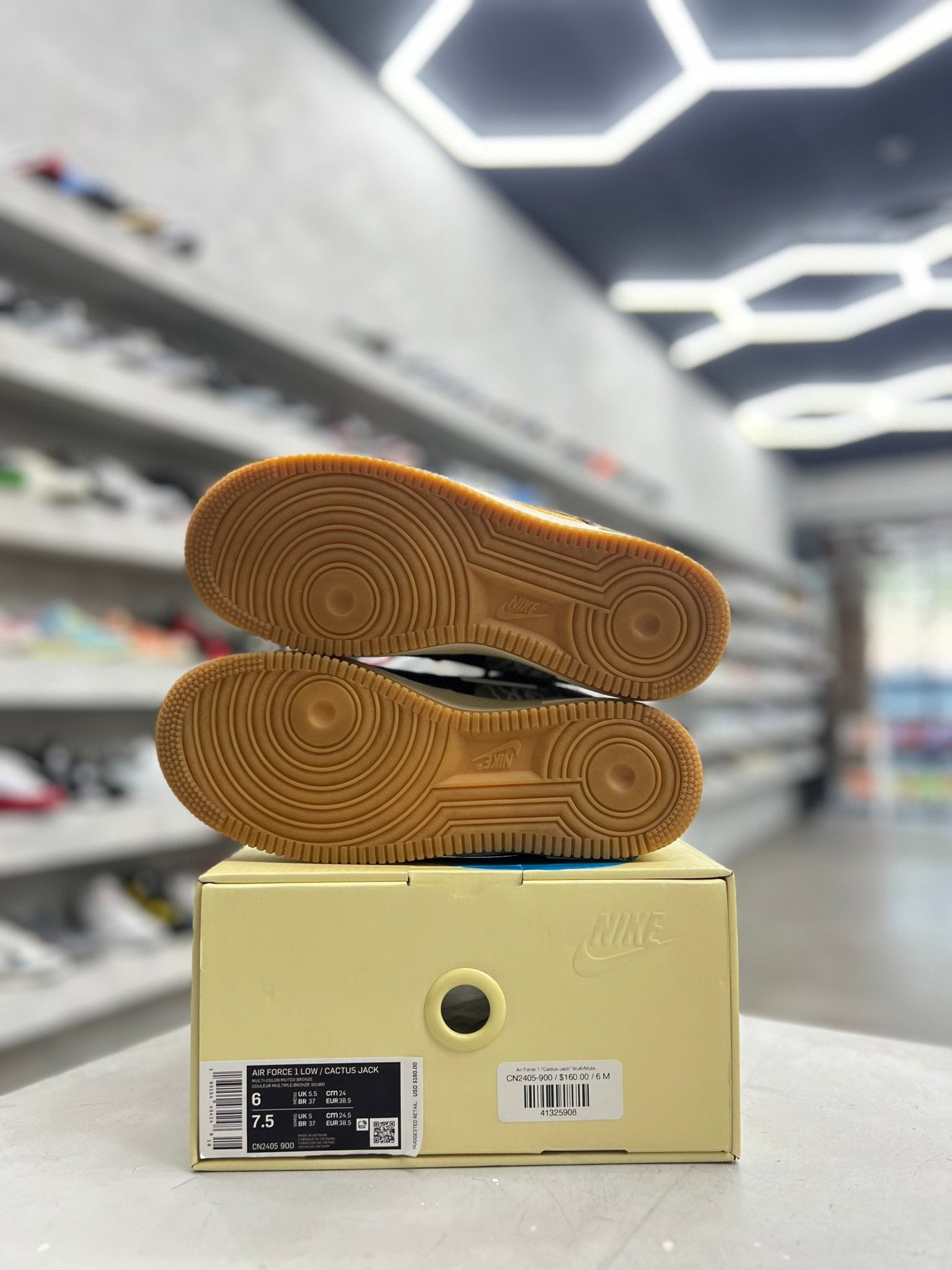 Nike Air Force 1 Low Travis Scott Cactus Jack Sz 6 (PREOWNED) - Restock AveNike Air Force 1 Low Travis Scott Cactus Jack Sz 6 (PREOWNED)Restock AveRestock Ave637714291Restock Ave