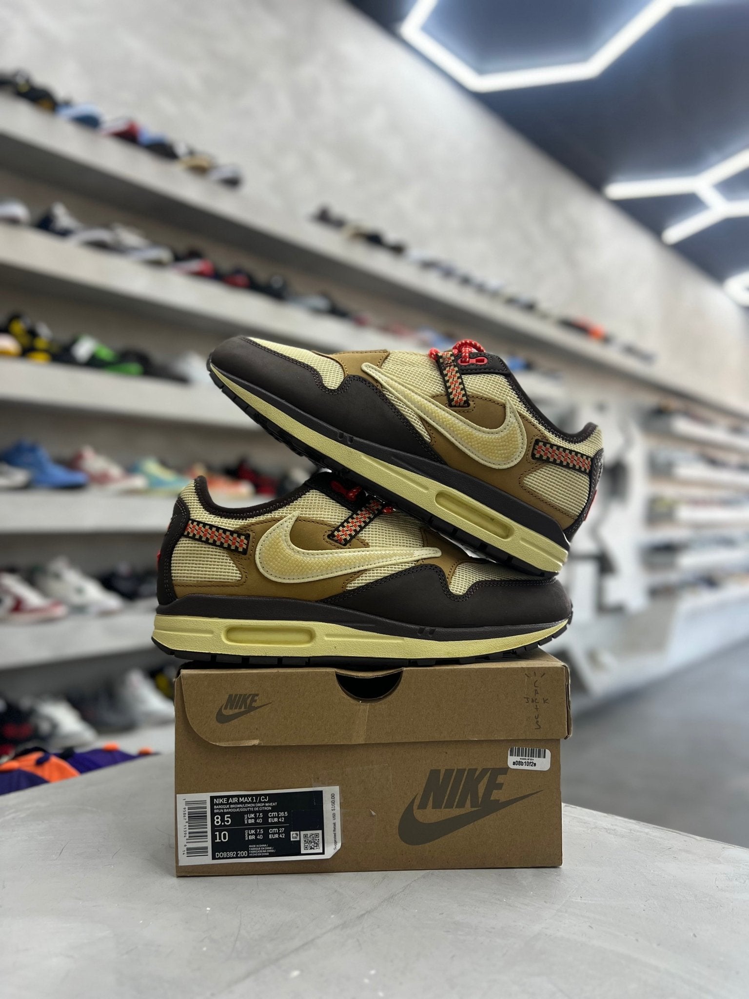 Nike Air Max 1 Travis Scott Cactus Jack Baroque Brown Sz 8.5 (PREOWNED) - Restock AveNike Air Max 1 Travis Scott Cactus Jack Baroque Brown Sz 8.5 (PREOWNED)Restock AveRestock Ave8.5Restock Ave