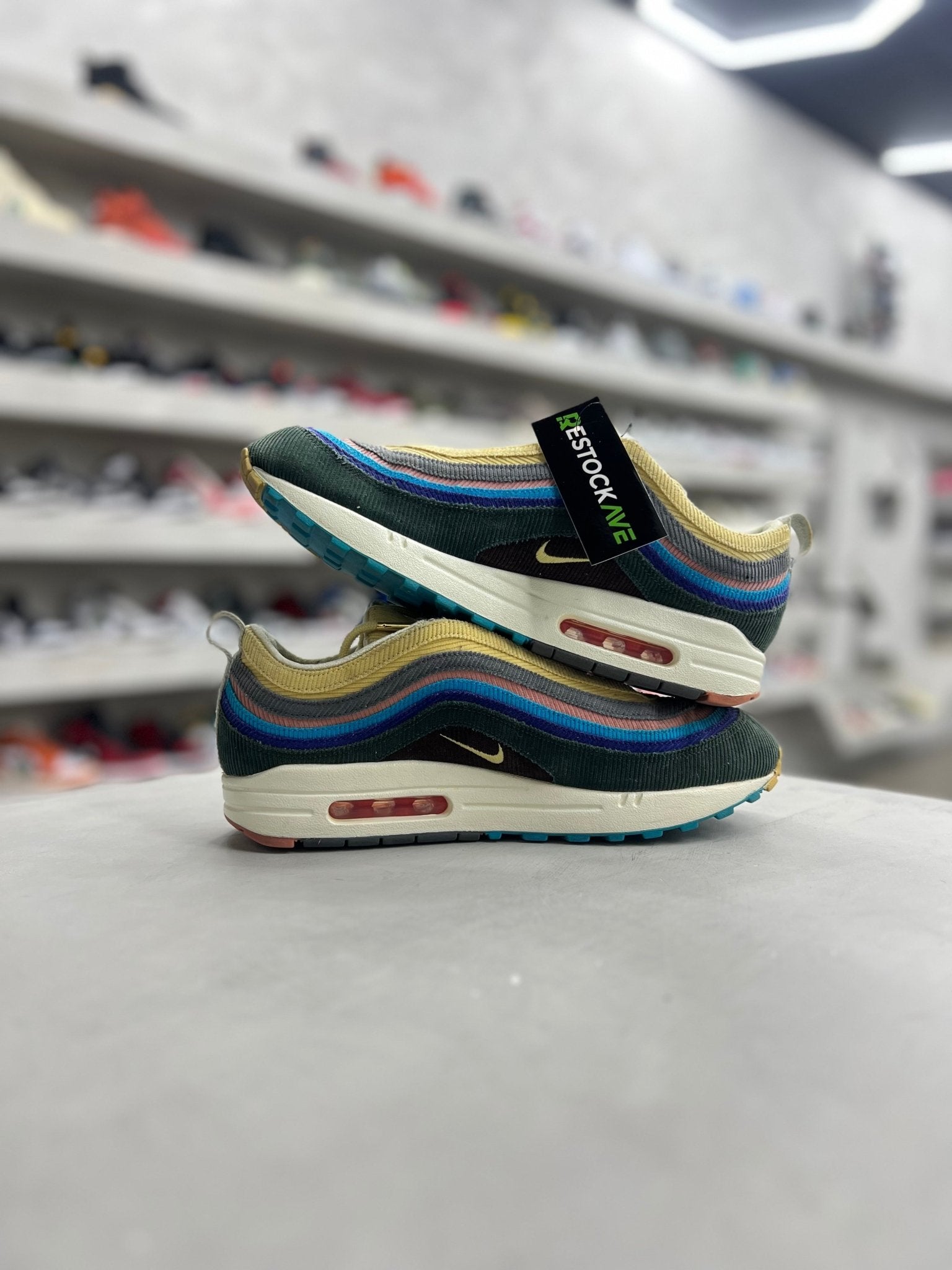 Nike Air Max 1/97 Sean Wotherspoon Sz 9 (PREOWNED) (NO BOX) - Restock AveNike Air Max 1/97 Sean Wotherspoon Sz 9 (PREOWNED) (NO BOX)Restock AveRestock Ave978770547Restock Ave