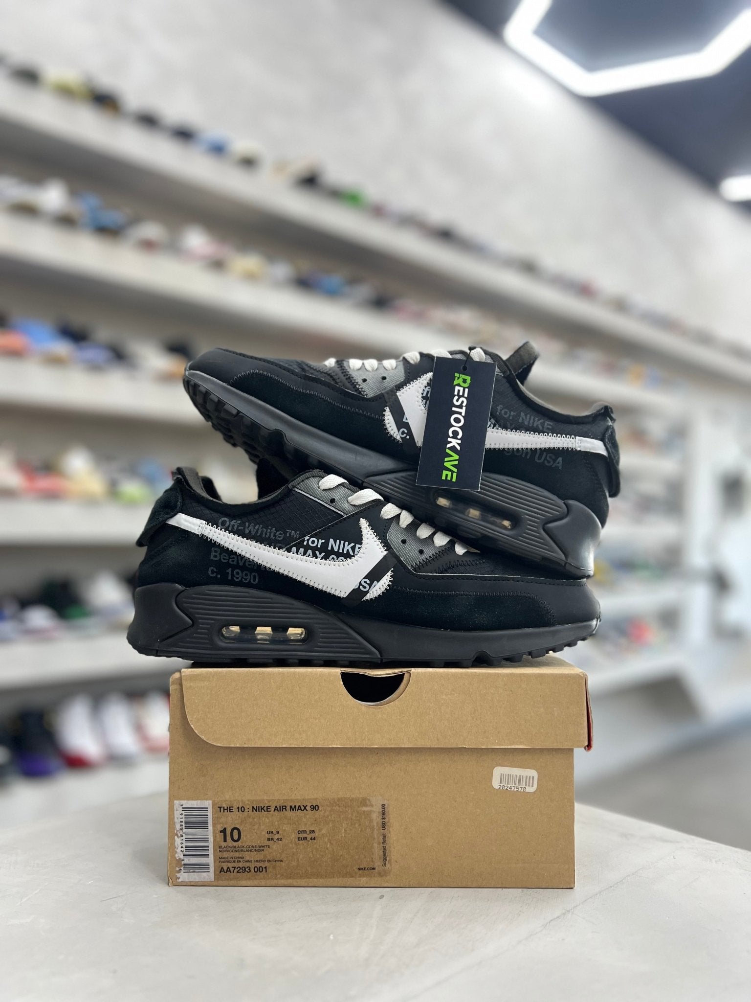 Nike Air Max 90 Off - White Black Sz 10 (PREOWNED) - Restock AveNike Air Max 90 Off - White Black Sz 10 (PREOWNED)Restock AveRestock Ave1024421235Restock Ave