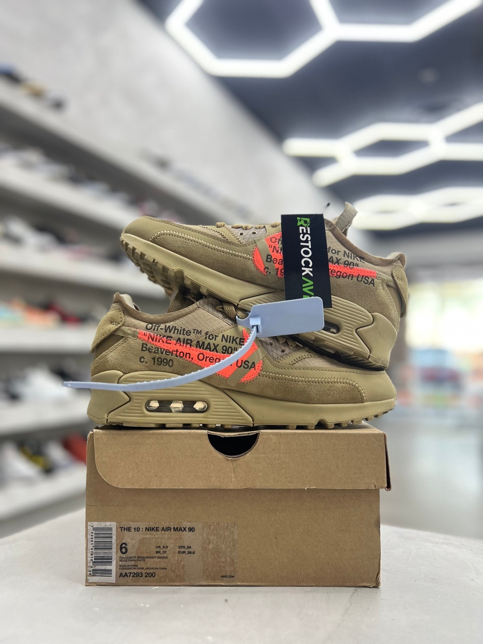 Nike Air Max 90 Off - White Desert Ore Sz 6 (PREOWNED) - Restock AveNike Air Max 90 Off - White Desert Ore Sz 6 (PREOWNED)Restock AveRestock Ave630505331Restock Ave