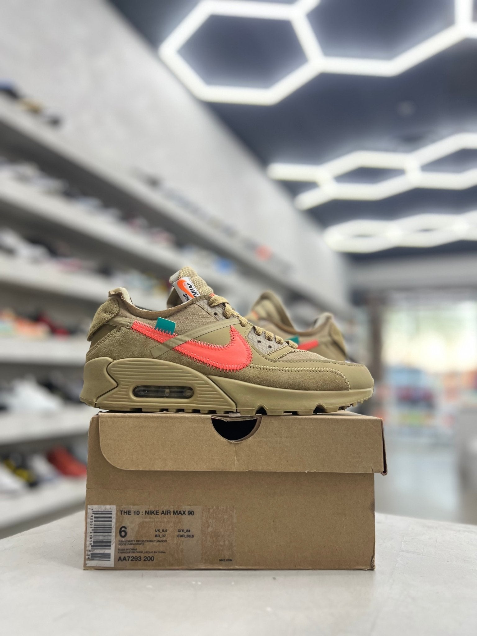 Nike Air Max 90 Off - White Desert Ore Sz 6 (PREOWNED) - Restock AveNike Air Max 90 Off - White Desert Ore Sz 6 (PREOWNED)Restock AveRestock Ave630505331Restock Ave