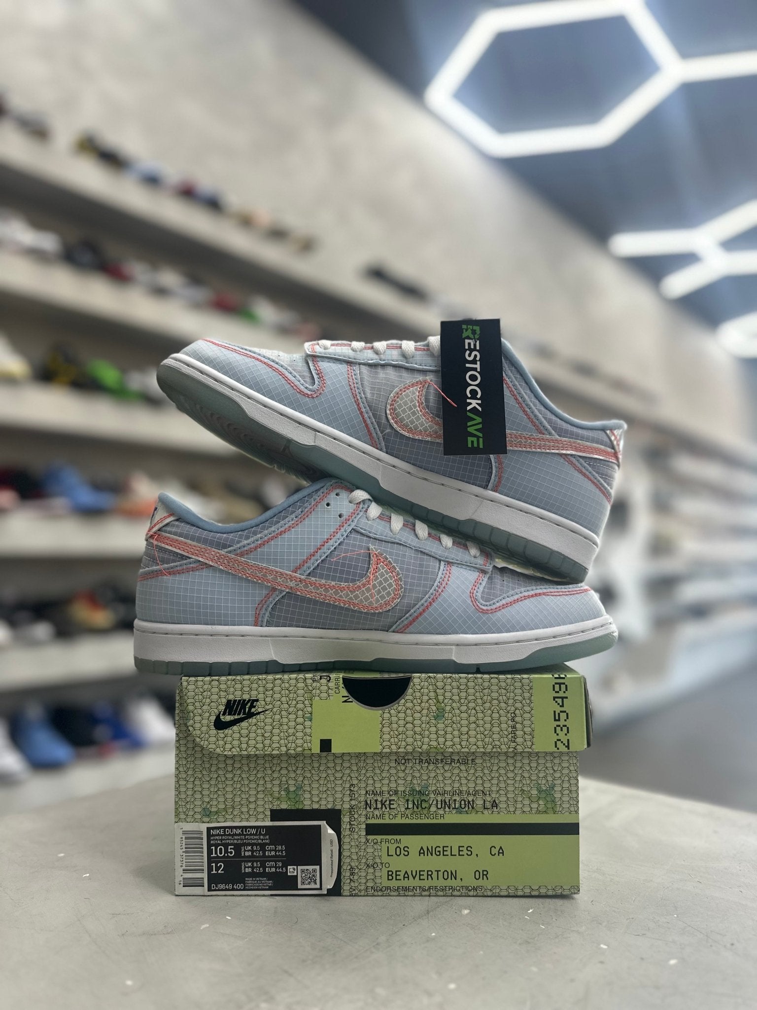 Nike Dunk Low Union Passport Pack Argon Sz 10.5 (PREOWNED) - Restock AveNike Dunk Low Union Passport Pack Argon Sz 10.5 (PREOWNED)Restock AveRestock Ave10.5Restock Ave