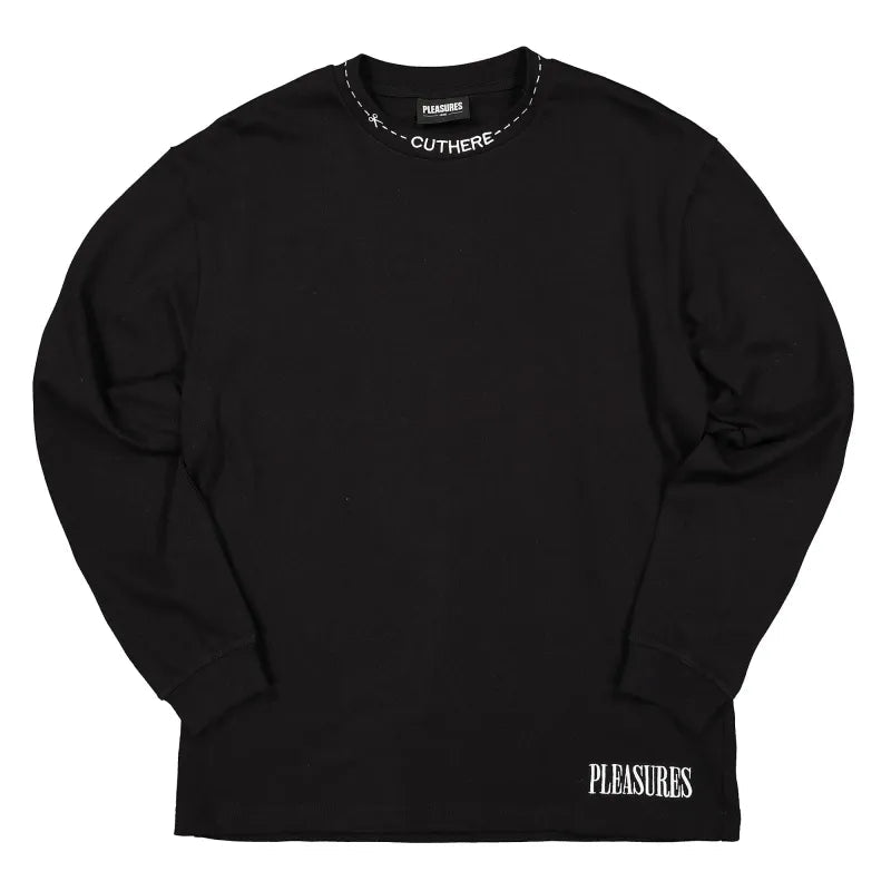 Pleasures Cut Here Long Sleeve T-Shirt Black - Restock AvePleasures Cut Here Long Sleeve T-Shirt BlackRestock AveRestock AveL13546867Restock Ave