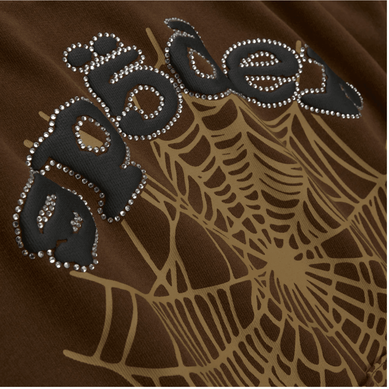 SP5DER RHINESTONE OG WEB BROWN HOODIE - Restock AveSP5DER RHINESTONE OG WEB BROWN HOODIERestock AveRestock AveL53796723Restock Ave