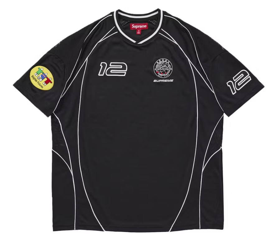 Supreme Piping Soccer Jersey Black - Restock AveSupreme Piping Soccer Jersey BlackRestock AveRestock AveXL70883699Restock Ave