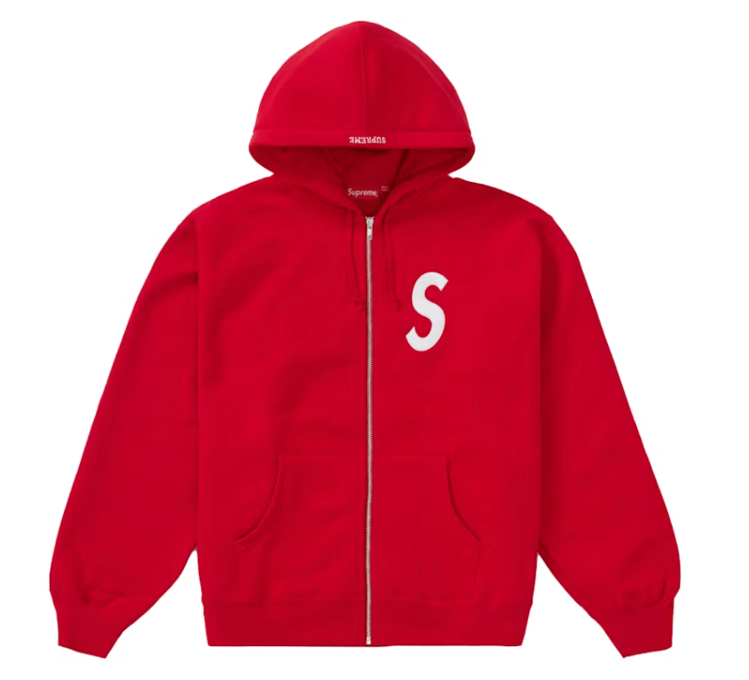 Supreme S Logo Zip Up Hooded Sweatshirt Red - Restock AveSupreme S Logo Zip Up Hooded Sweatshirt RedRestock AveRestock AveMRestock Ave