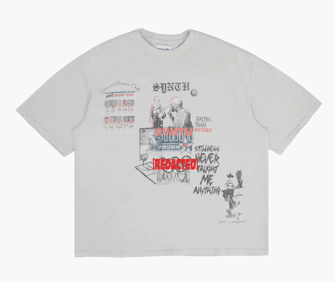 Synth Dirty White Podium Tee - Restock AveSynth Dirty White Podium TeeRestock AveRestock AveXL45062515Restock Ave
