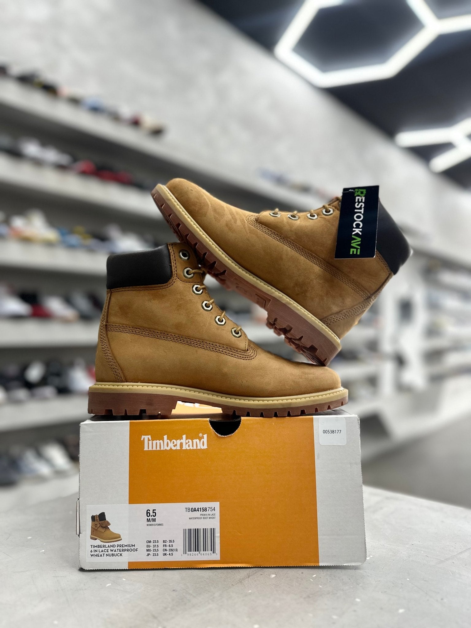 Timberland 6" Premium Waterproof Boot Wheat Sz W6.5/5 (PREOWNED) - Restock AveTimberland 6" Premium Waterproof Boot Wheat Sz W6.5/5 (PREOWNED)Restock AveRestock Avew6.5Restock Ave
